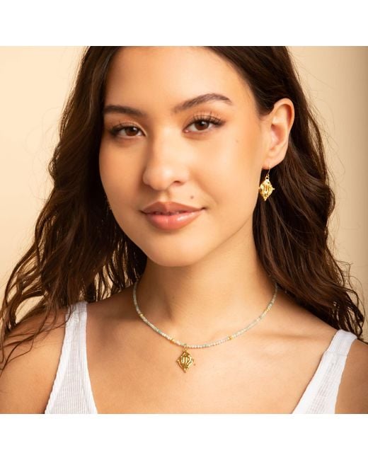 Seven Saints Metallic Virgo Vintage-Style Dangle Earrings, Plated