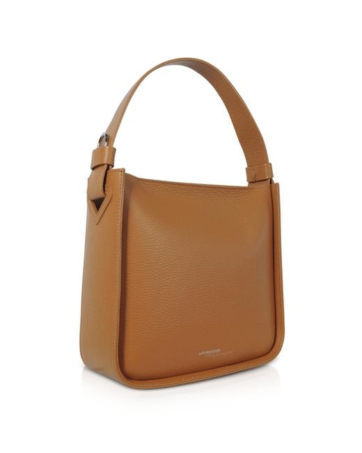 Le Parmentier Brown Duplo Medium Hammered Leather Top Handle Bag
