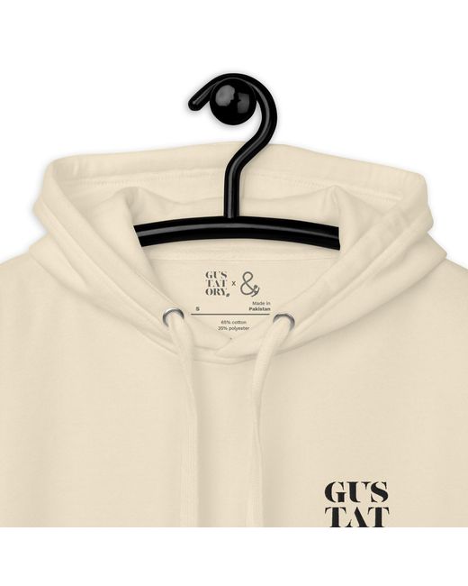 Anchor and Crew Natural Neutrals Bone Gustatory Tokyo Coffee Scene Cotton Blend Embroidered Hoodie