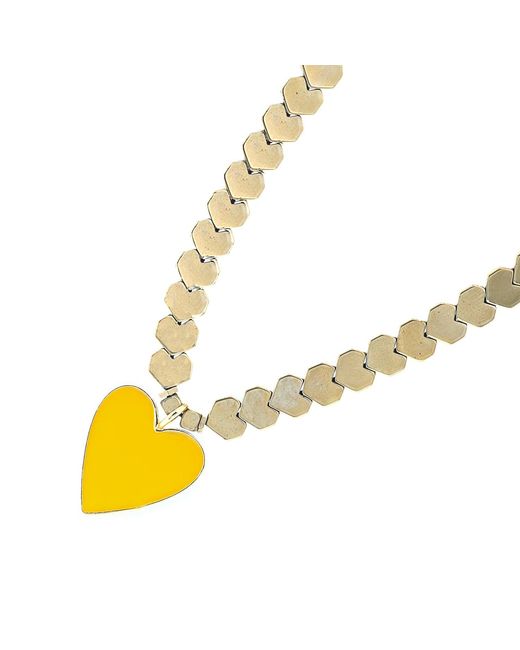 Ebru Jewelry Metallic Happy Heart Beaded Necklace