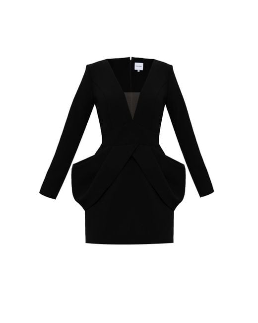 Nomi Fame Black Madonna Deep V Neck Mini Dress