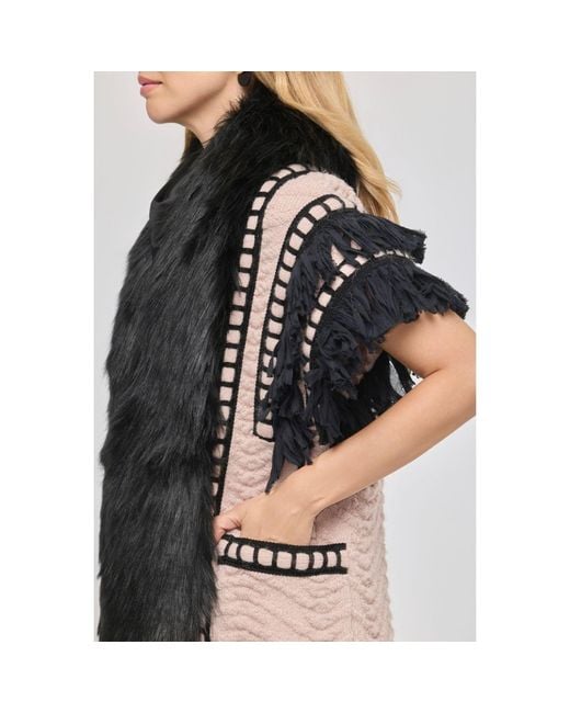 The Extreme Collection Black Faux Fur Waistcoat Edward