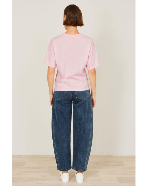 Yumi' Pink Crab Vacation Print T Shirt