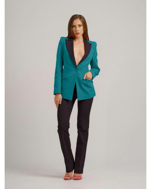 Tia Dorraine Blue Illusion Classic Tailored Blazer