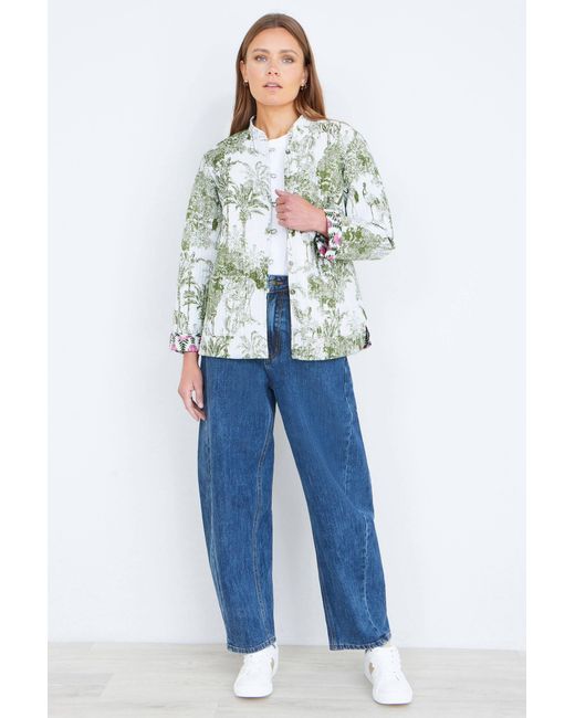 Yumi' Green Reversible Cotton Quilted Jacket