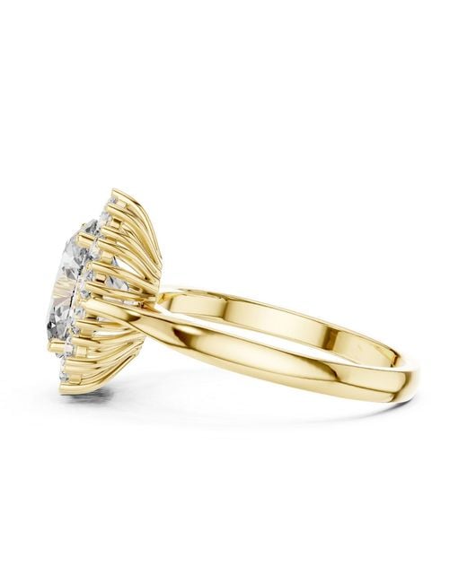 Aya Fine Jewelry Metallic Oval Halo Lab Diamond Engagement Ring