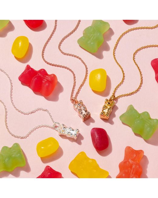 Posh Totty Designs Metallic Gold Plated Gummy Bear Charm Necklace