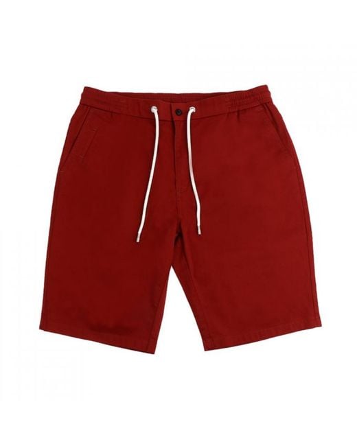 DAVID WEJ Red Plain Drawstring Shorts – Rust for men