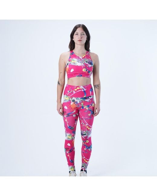 Lilia Munn Pink High Support Racerback Sports Bra–