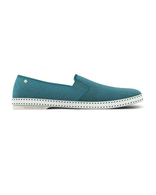 Rivieras Blue Classic Cotton Canvas Slip-On Loafer With Laces
