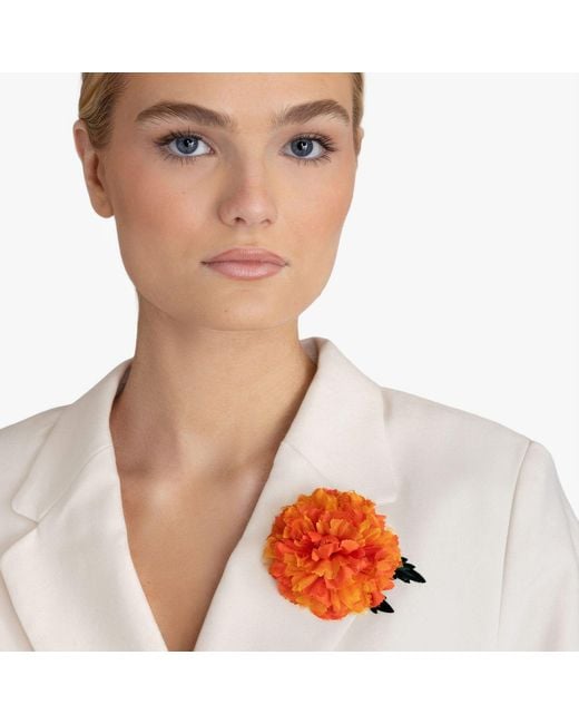 Helena Simon Red The Marigold Floral Brooch
