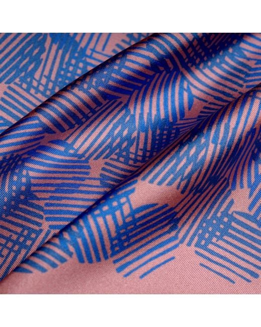 Otway & Orford Blue 'Dot Dash' Silk Pocket Square for men