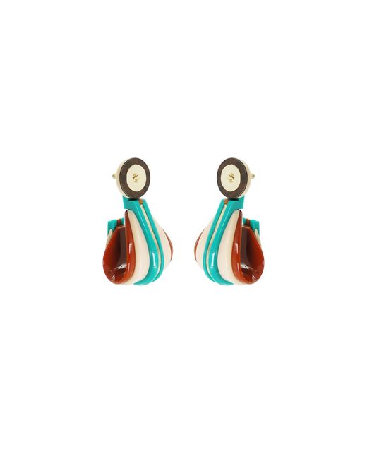 Gissa Bicalho Multicolor Acrylic Handmade Earring Hoop Empire Cinnamon