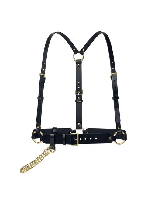 Haute Cuir Black Chained Leather Body Harness