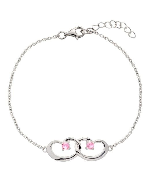 Belinda Jewelz Metallic Tourmaline Interlocked Hearts Bracelet