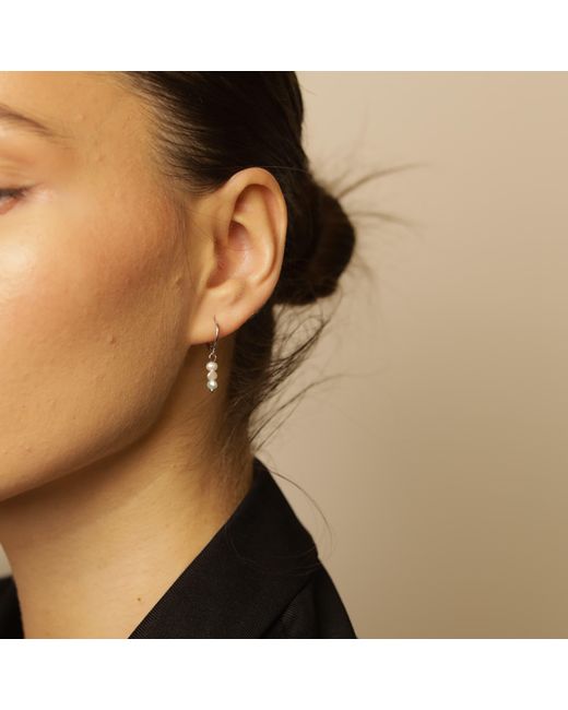 Pearl Code White Mini Pearl Hoop Earrings –
