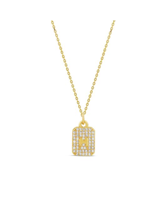 SHYMI Metallic Mini Pave Initial Medallion