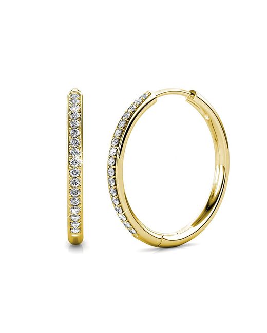 Harfi Metallic Round Plated Hoop Earrings With Certified Austrian Crystals