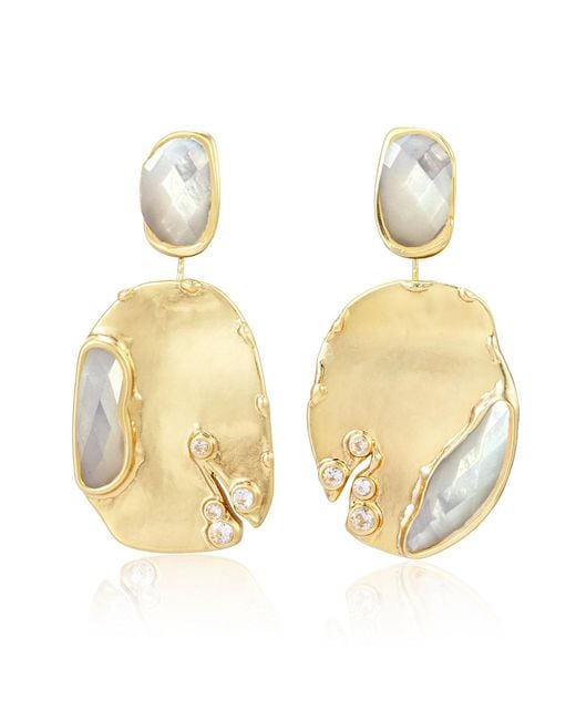 Rare Matters Jewelry Metallic Cascade Mother Of Pearl Gemstone Earring Wedding Jewelry Mother's Day