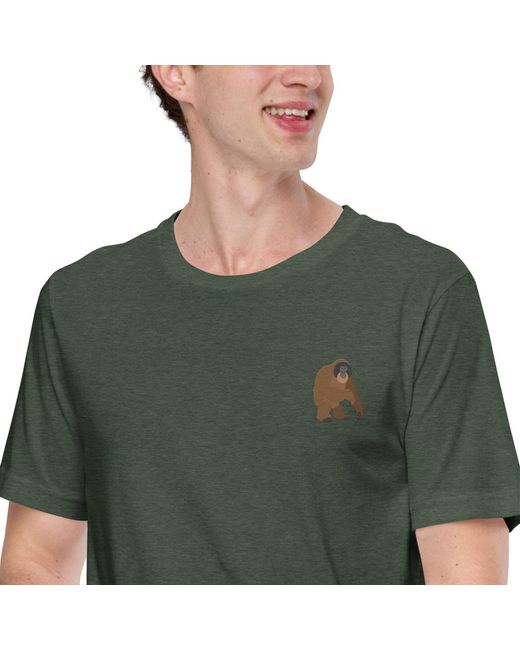 Anchor and Crew Green Forest Think Ocean Orangutan Aspirations Cotton Embroidered T-Shirt for men