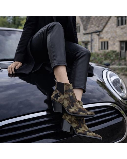 Rosamund Muir London Brown Felixa Camouflage Calf Hair With Star Ankle Boots