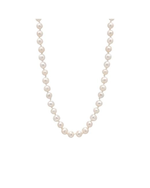 Spero London Metallic Small Natural Freshwater Real Pearl Strand Necklace