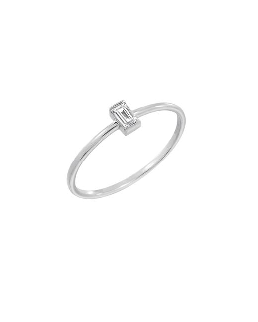 Diamonbliss White Marilyn Monroe Solo Baguette Petite Dainty Solitaire Ring