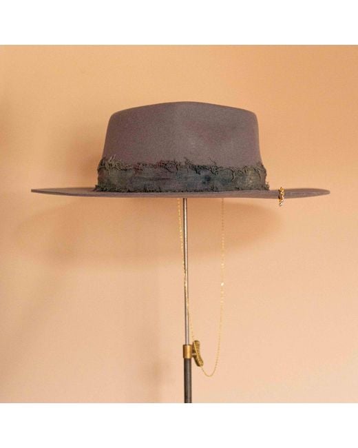 Shaded the Label Gray Pendower Slate Fedora Hat With Sterling Jewellery