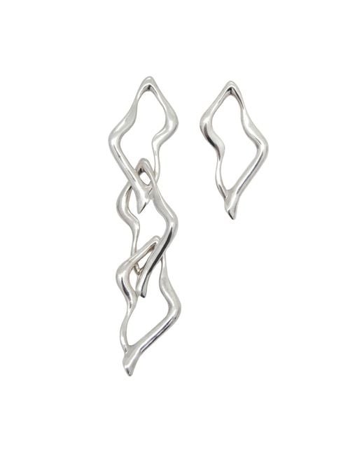 Daria Pacelli Jewelry Black Polaire Asymmetrical Earrings
