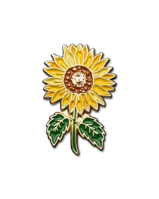 Make Heads Turn Yellow Enamel Pin Ukrainian Sunflower