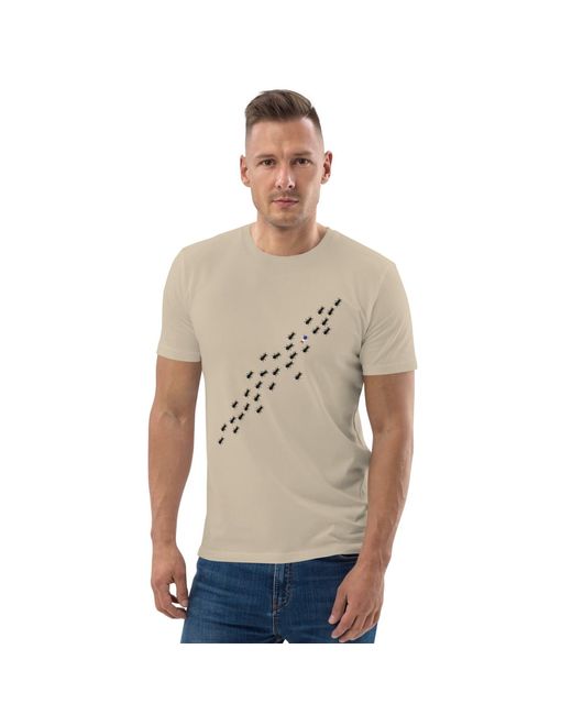 Anchor and Crew Natural Neutrals Desert Dust Ants Where's William Going? Organic Cotton T-Shirt for men