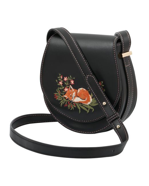 Fable England Black Sleepy Fox Saddle Bag