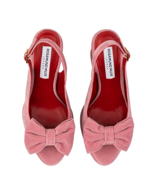 Rosamund Muir London Red Rignana Dusky Velvet Wedges
