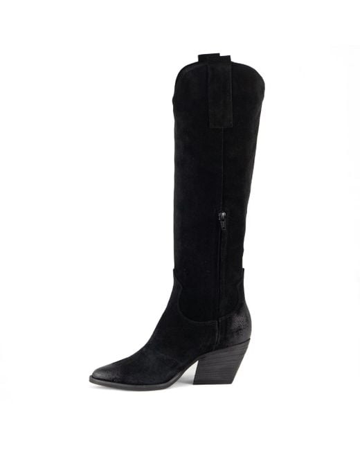 Keith Scarrott Shoes Black Astroni Suede Cowboy Boot