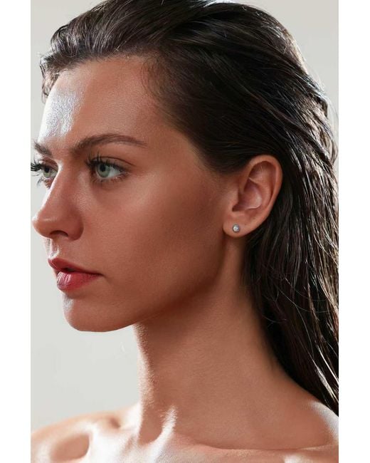 Lioness by Tf Metallic Round Whisper Studs Vermeil, Moissanite
