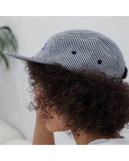 London Atelier Byproduct Gray Lab Striped Embroidery Logo Hat
