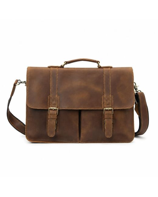 Touri Brown Genuine Leather Laptop Messenger