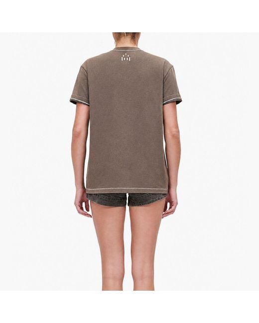 Gao Republic Gray T-Shirt Asymmetric Cut-Out Cotton