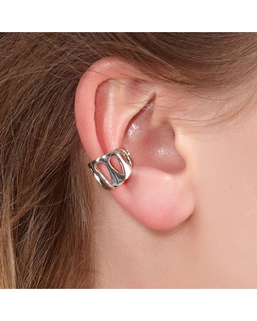 Lucy Quartermaine Metallic Solid Sterling Petal Ear Cuff
