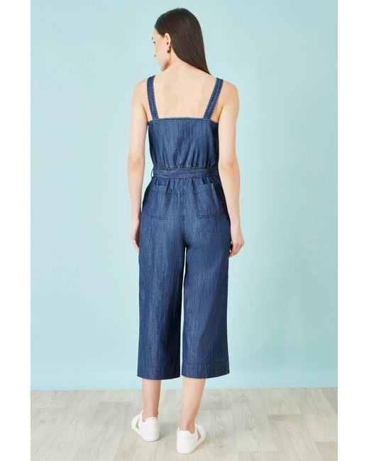 Yumi' Blue Chambray Button Through Jumpsuit