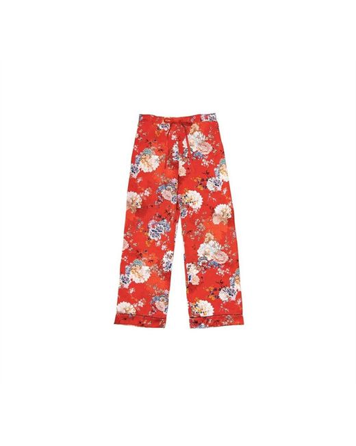 Meng Red Silk Satin Pyjama Set