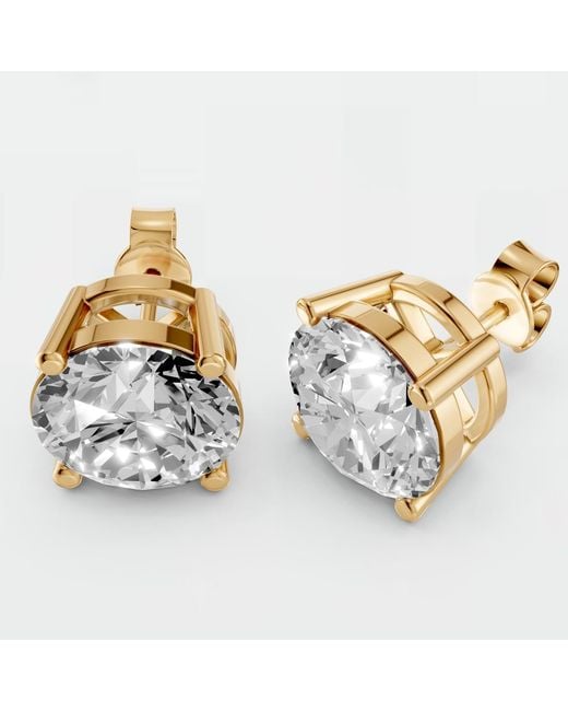 Aya Fine Jewelry Metallic Round Lab Diamond Solitaire Stud Earrings