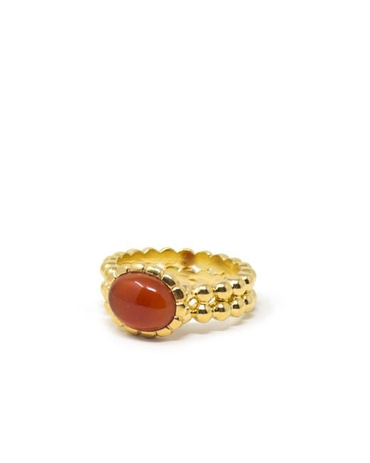 Vintouch Italy Metallic Carnelian Beady Band Ring