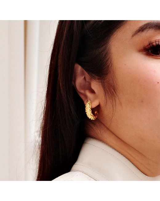 Shabella Nyc Metallic Textured Hoop