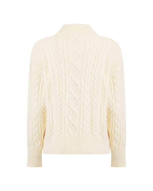 Hortons England White Woodstock Cable Knit Jumper