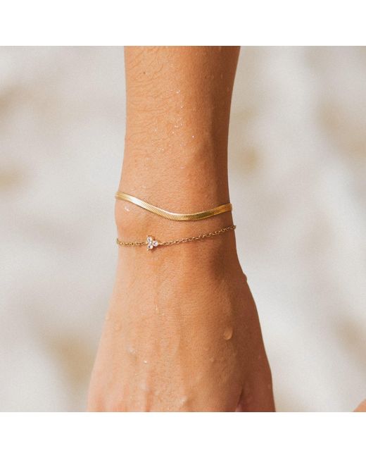 Mickey's Girl Metallic Mini Lotus Charm Waterproof Bracelet