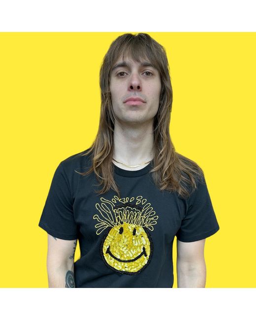 Any Old Iron Black Mind Blown Smiley T-Shirt for men