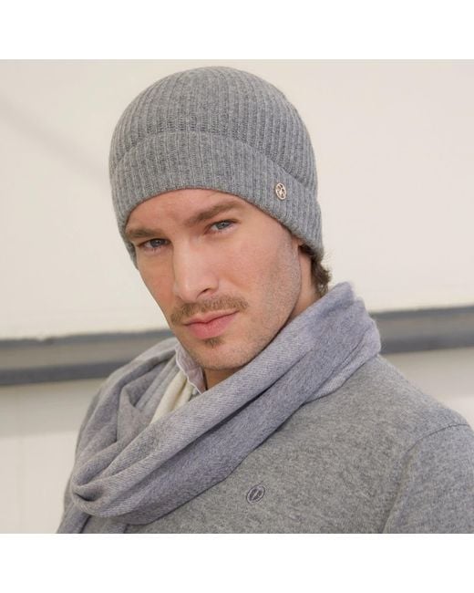 Bel Cashmere Gray Cashmere Hat for men