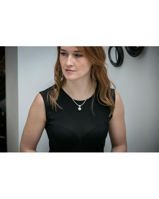 Pearls of the Orient Online Metallic Credo Large Cultured Freshwater Pearl Pendant On Bale On Mesh Necklace