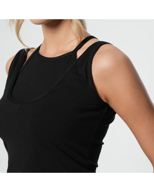 Metamorph Black Cutout Tank Top